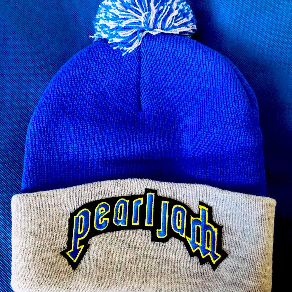 Pearl Jam Blue Grey Winter Hat One Size Brand New
